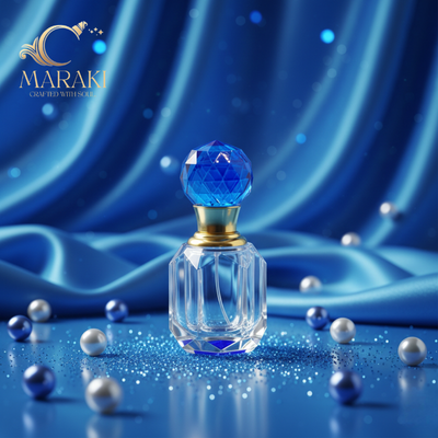 Round Blue Cap Attar Bottle