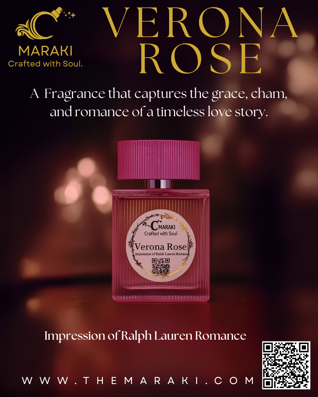 VERONA ROSE (Impression of Ralph Lauren Romance) 5ml Tester
